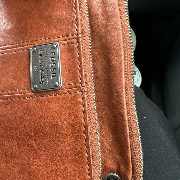 Fossil long live vintage weathered leather brown crossbody bag - Picture 10 of 10